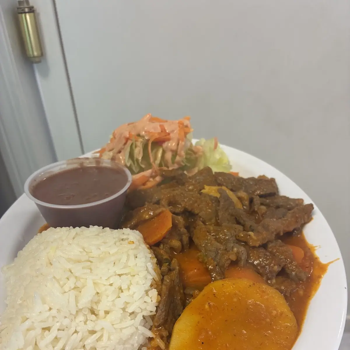 Carne Guisada Con Arroz Stewed Beef with Rice