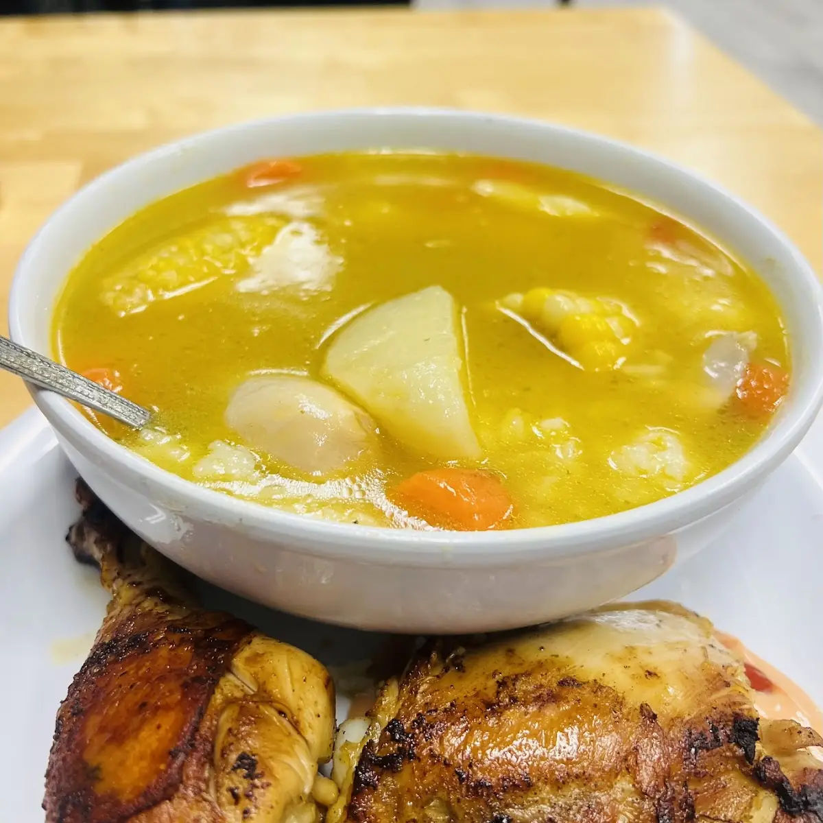Sopa De Pollo Asado Roasted Chicken Soup