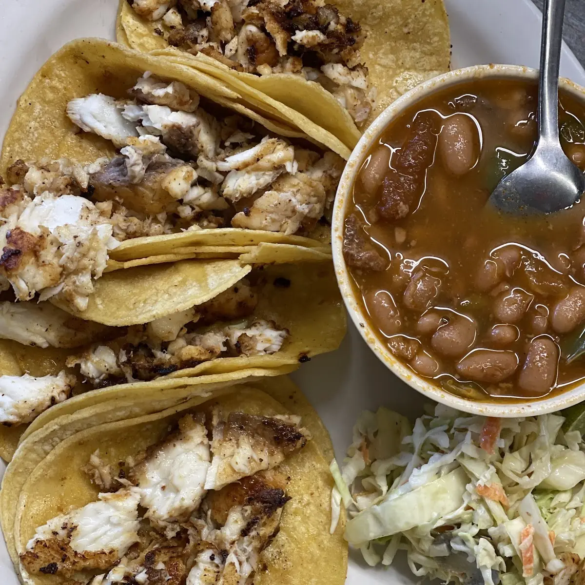 Fish Tacos and Charro Beans