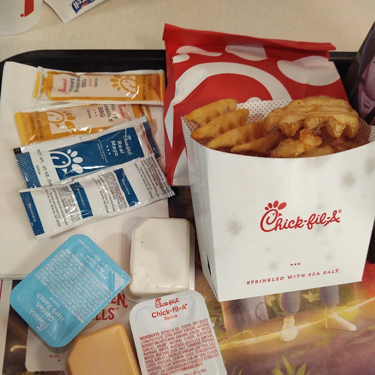 Waffle Fries and Sauces
