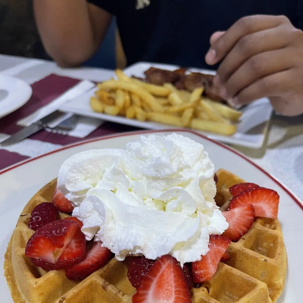 Belgian Waffles with Strawberries