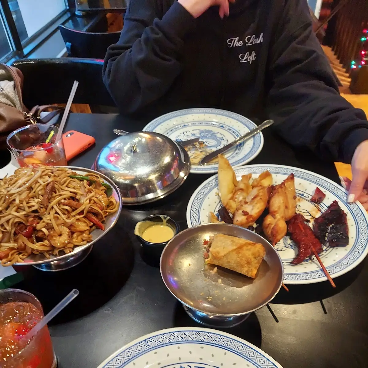 Lo Mein Noodles and Tid Bit Platter