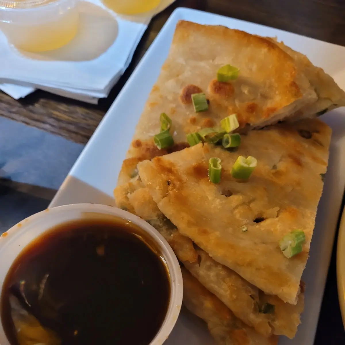 Scallion Pie w Ginger Sauce