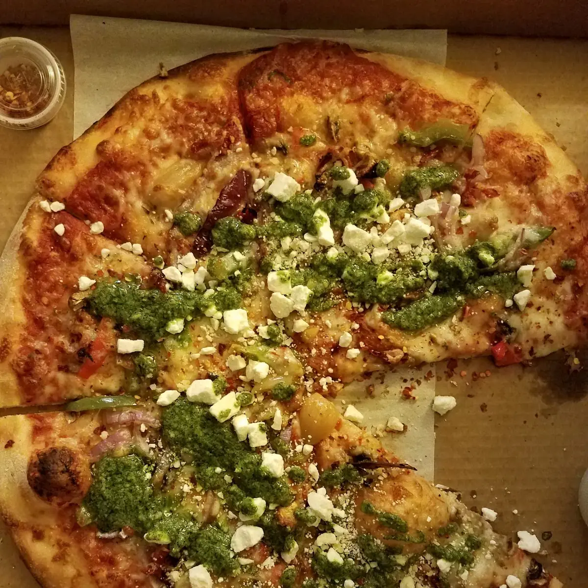 Veggie Pizza with Pesto