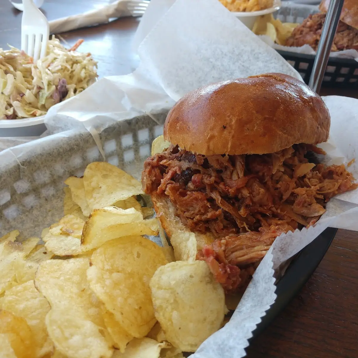 Pulled Pork Sandwich Combo with Chilie Brussels Sprouts
