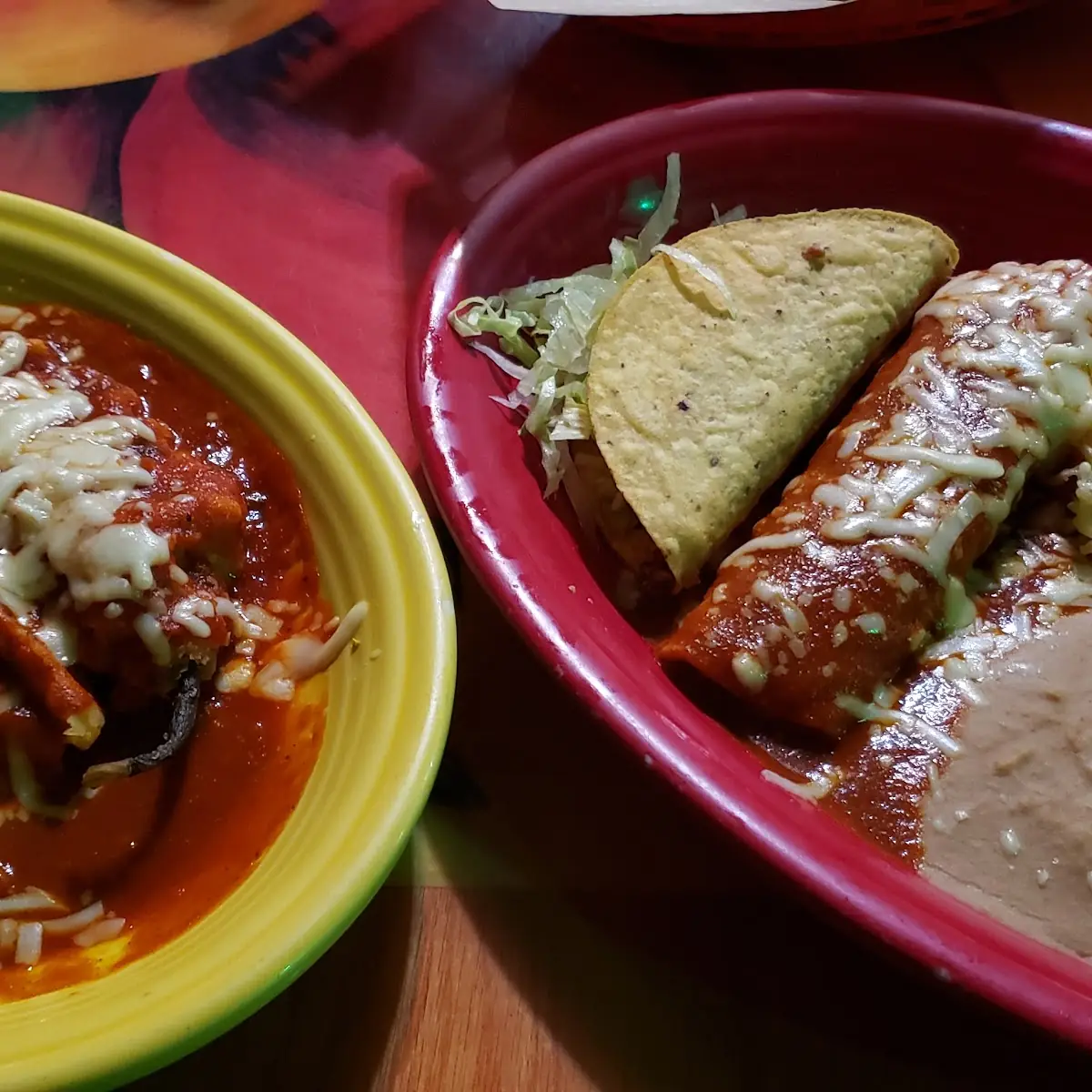 Bean Tostada Cheese Enchilada & Bean Burrito