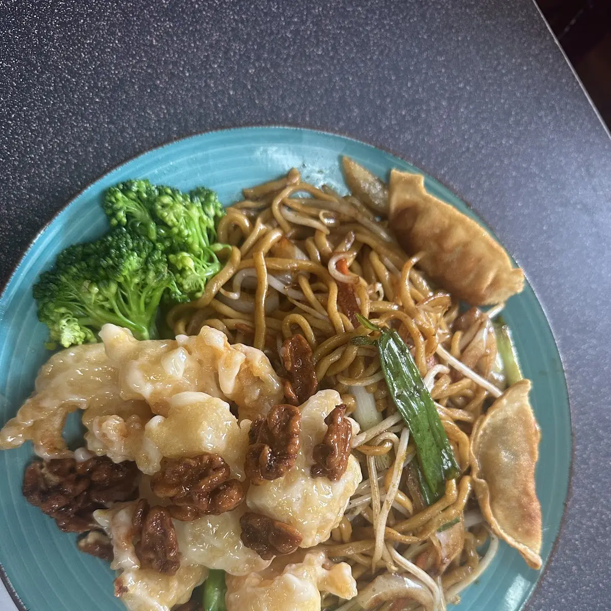 Walnut Shrimp and Chow Mein