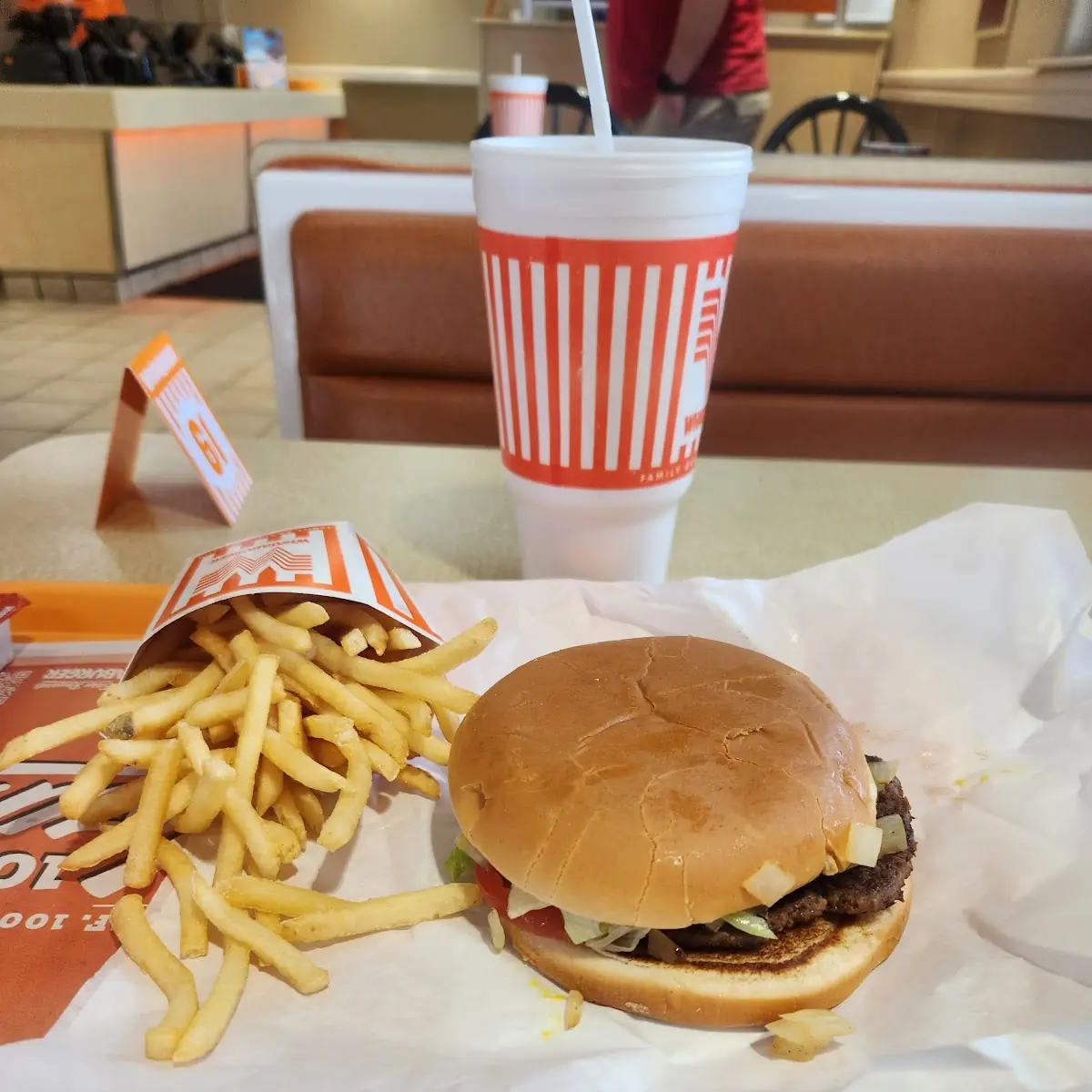 Whataburger with Grilled Onions