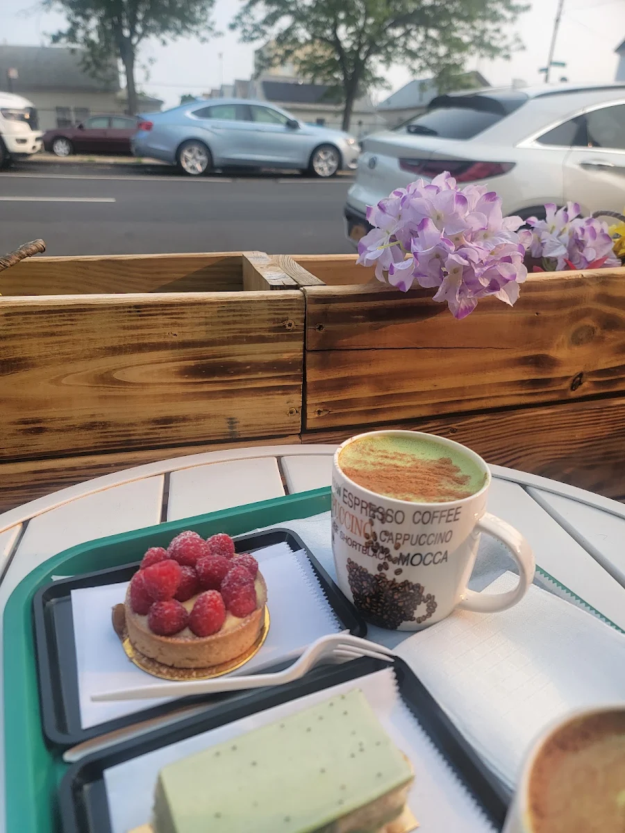 Matcha Latte with Super Fresh Pastries