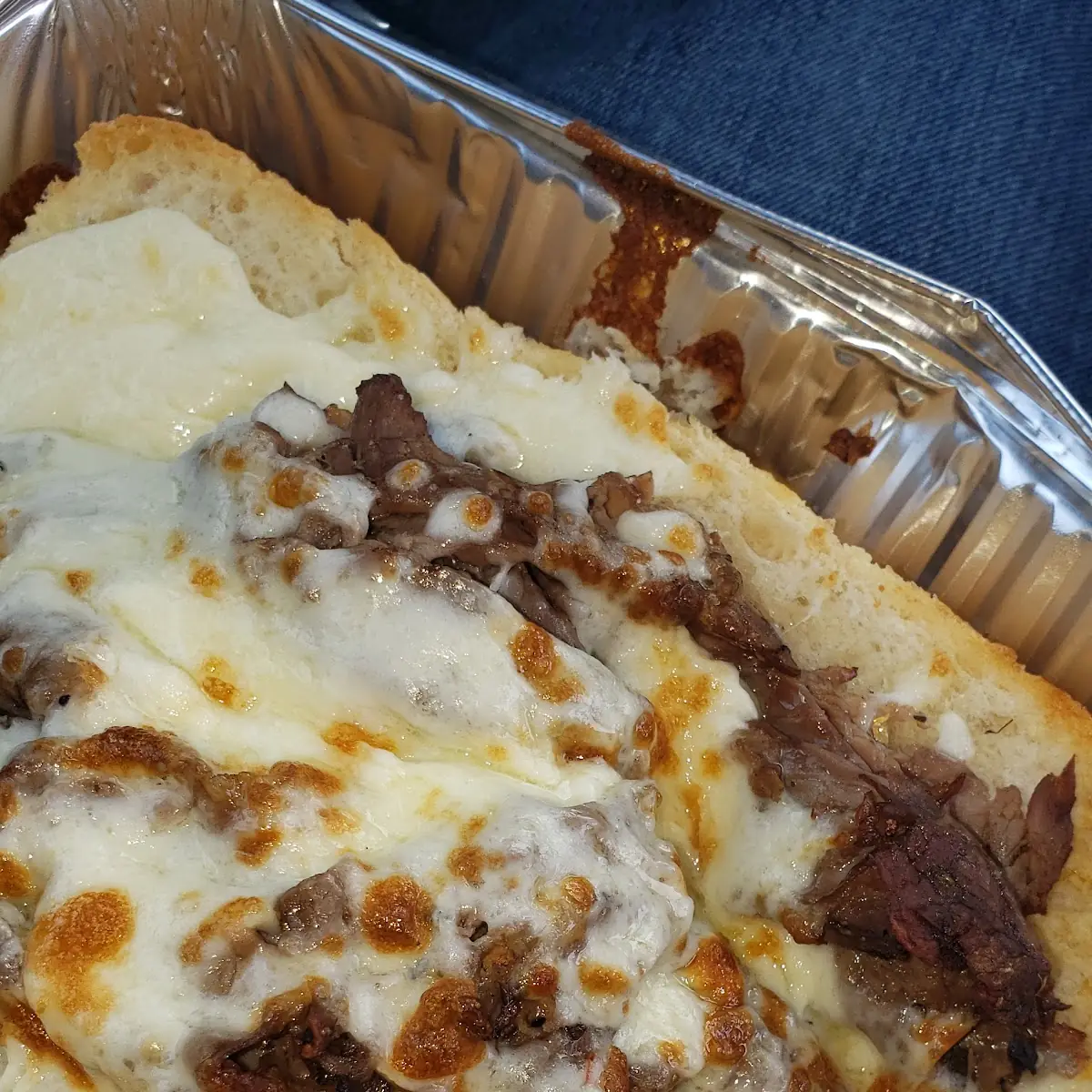 Beef Sandwich with Melted Mozzarella Cheese