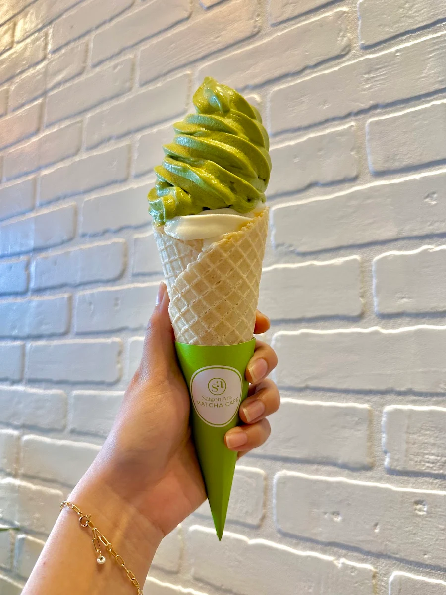 Green Matcha Soft Serve Ice Cream