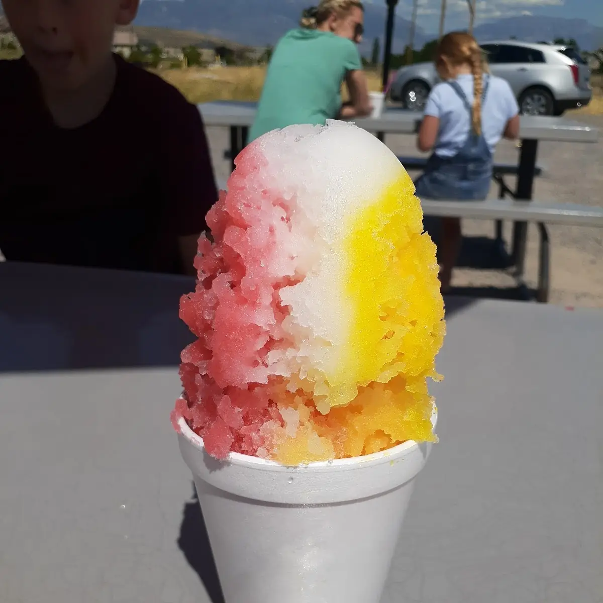 Red Raspberry Mango Coconut Sno-Cone