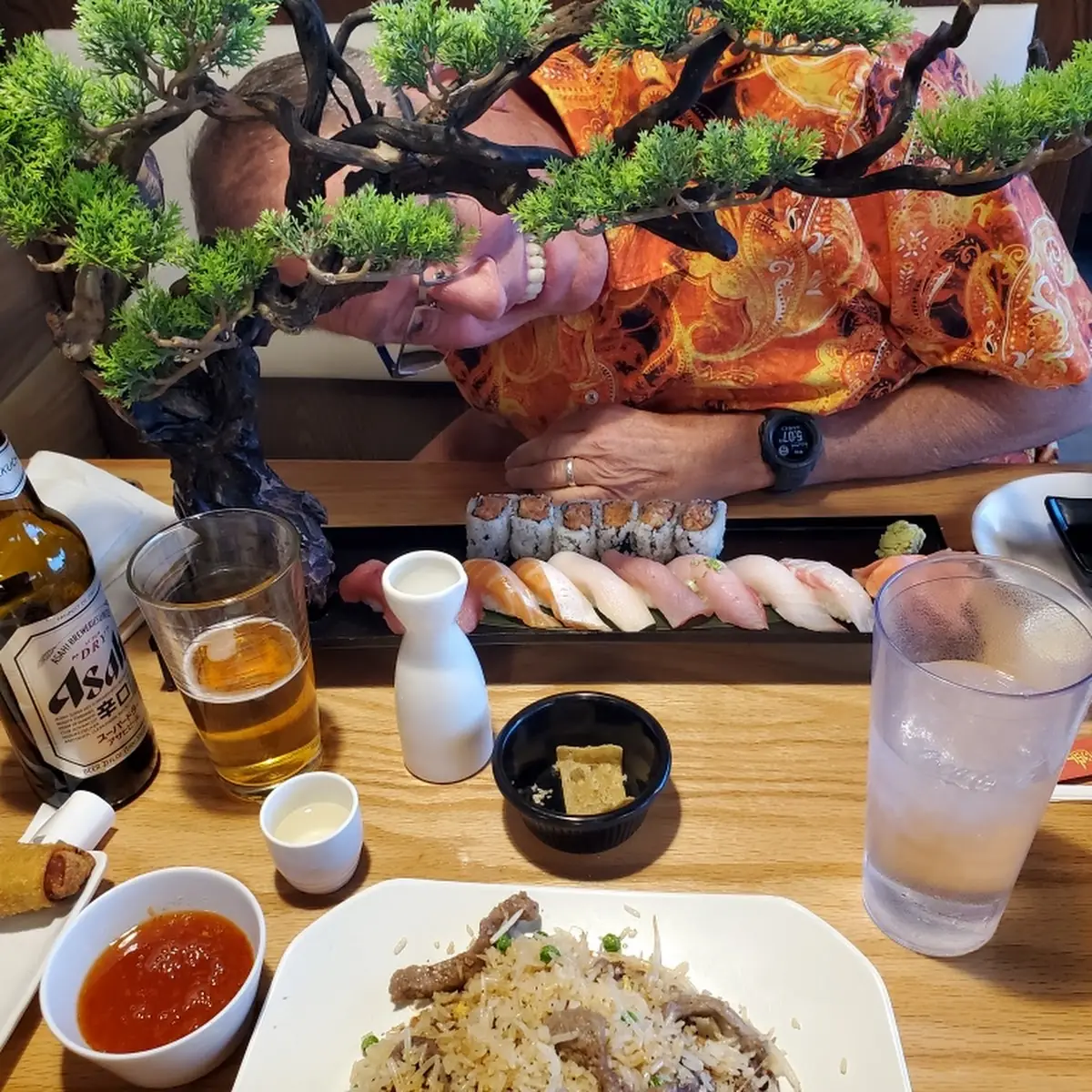 Sushi B and Beef Fried Rice