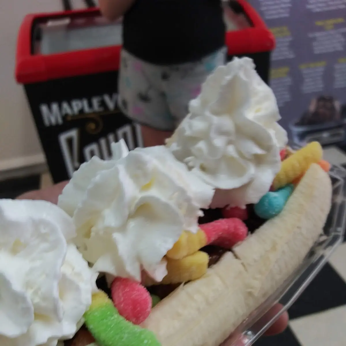 Banana Split with Gummy Worms