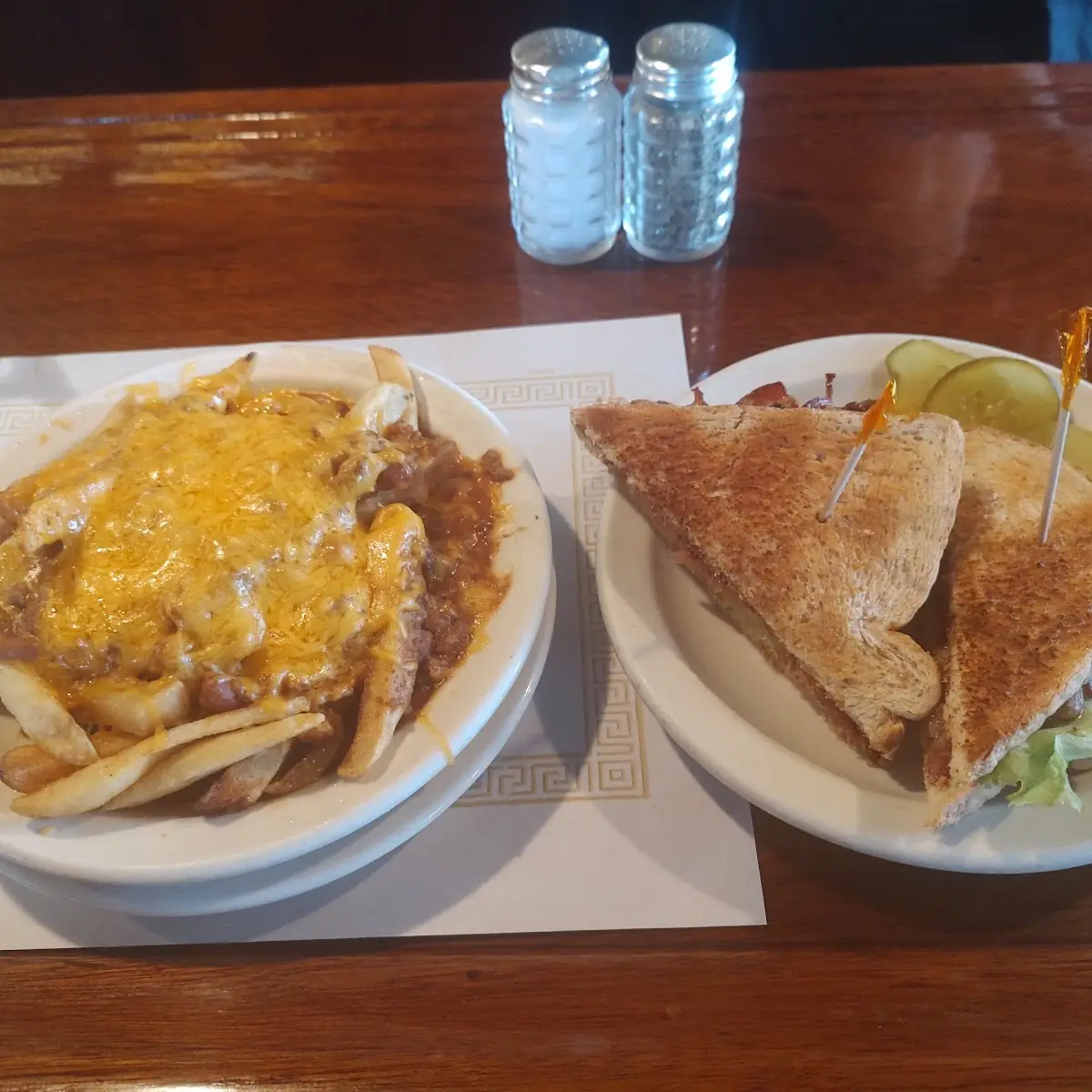 Chili Cheese Fries and blt