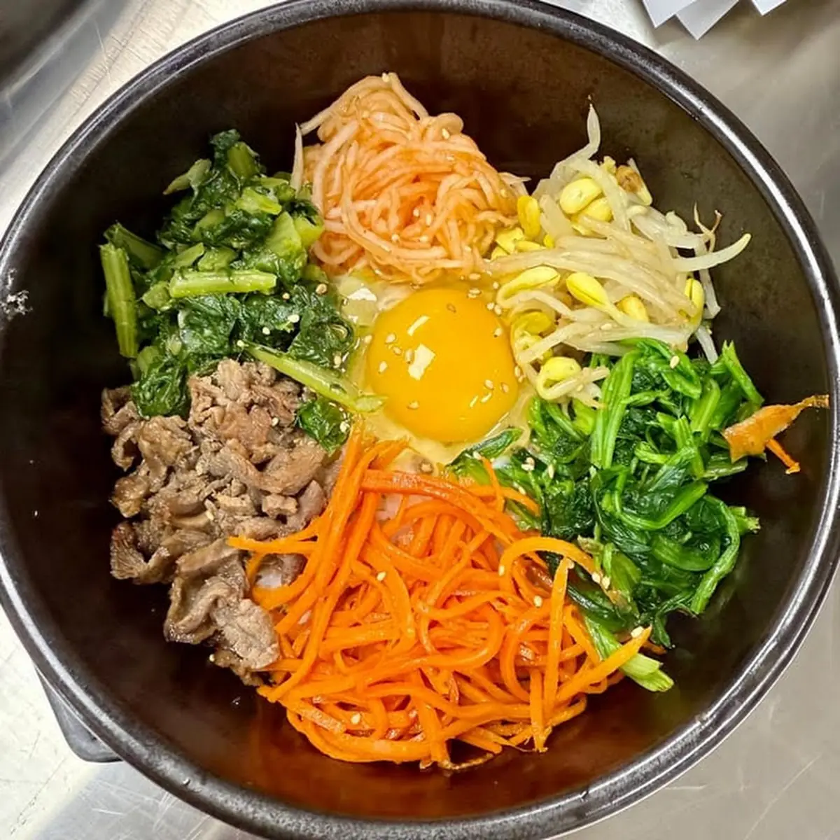 Korean Beef Bibimbap and Banchan