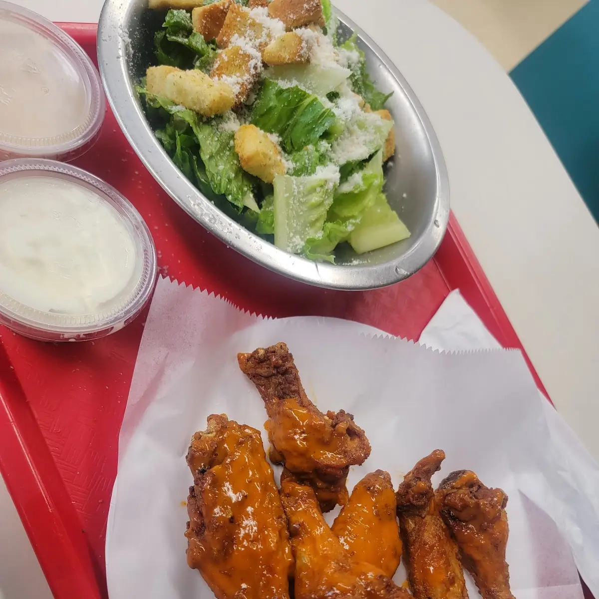 Wings and Cesar Salad