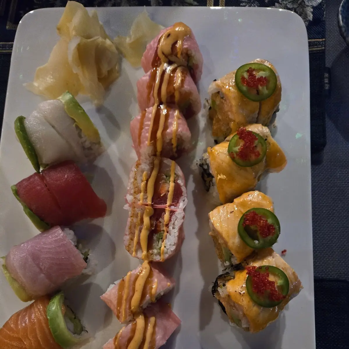 Sushi Rainbow Roll Pink Lady Roll Firecracker