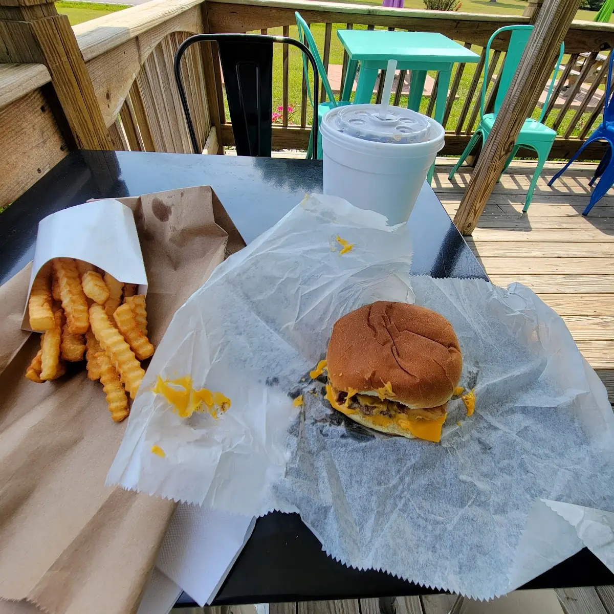 Double Cheeseburger with Bacon & Fries