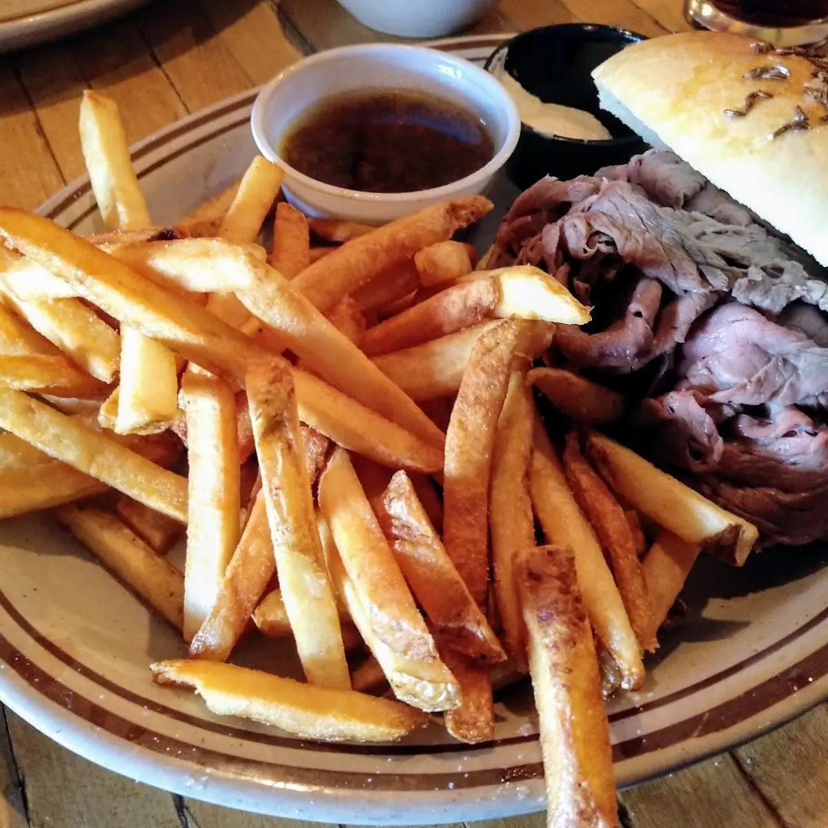 Beef Sandwich with French Fries