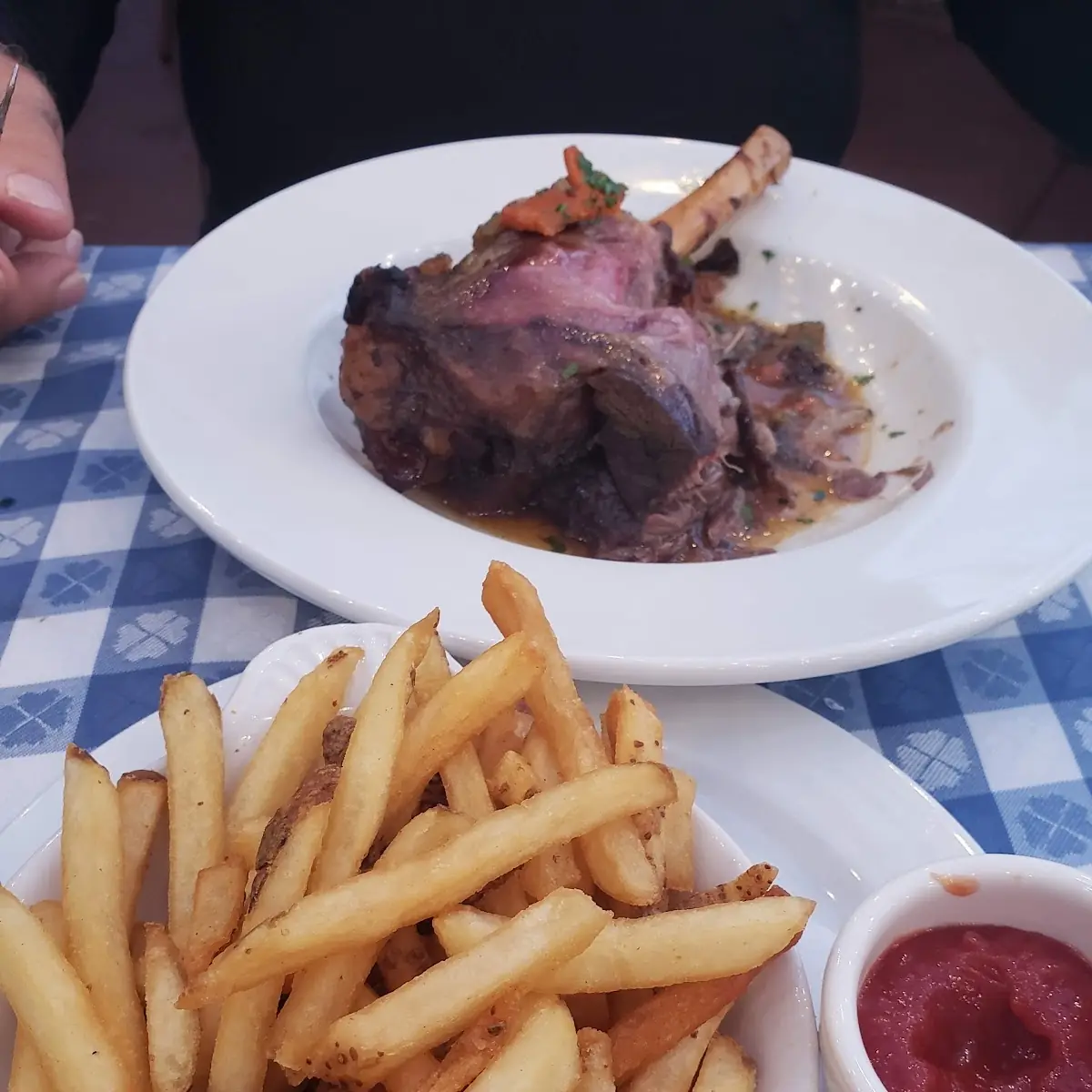 Lamb Shank and Fries