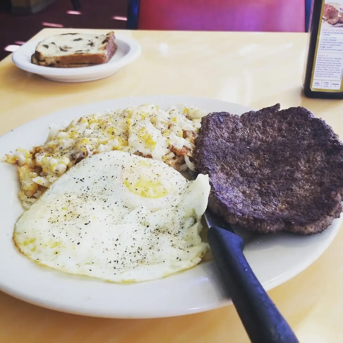 Chopped Sirloin Steak and Eggs