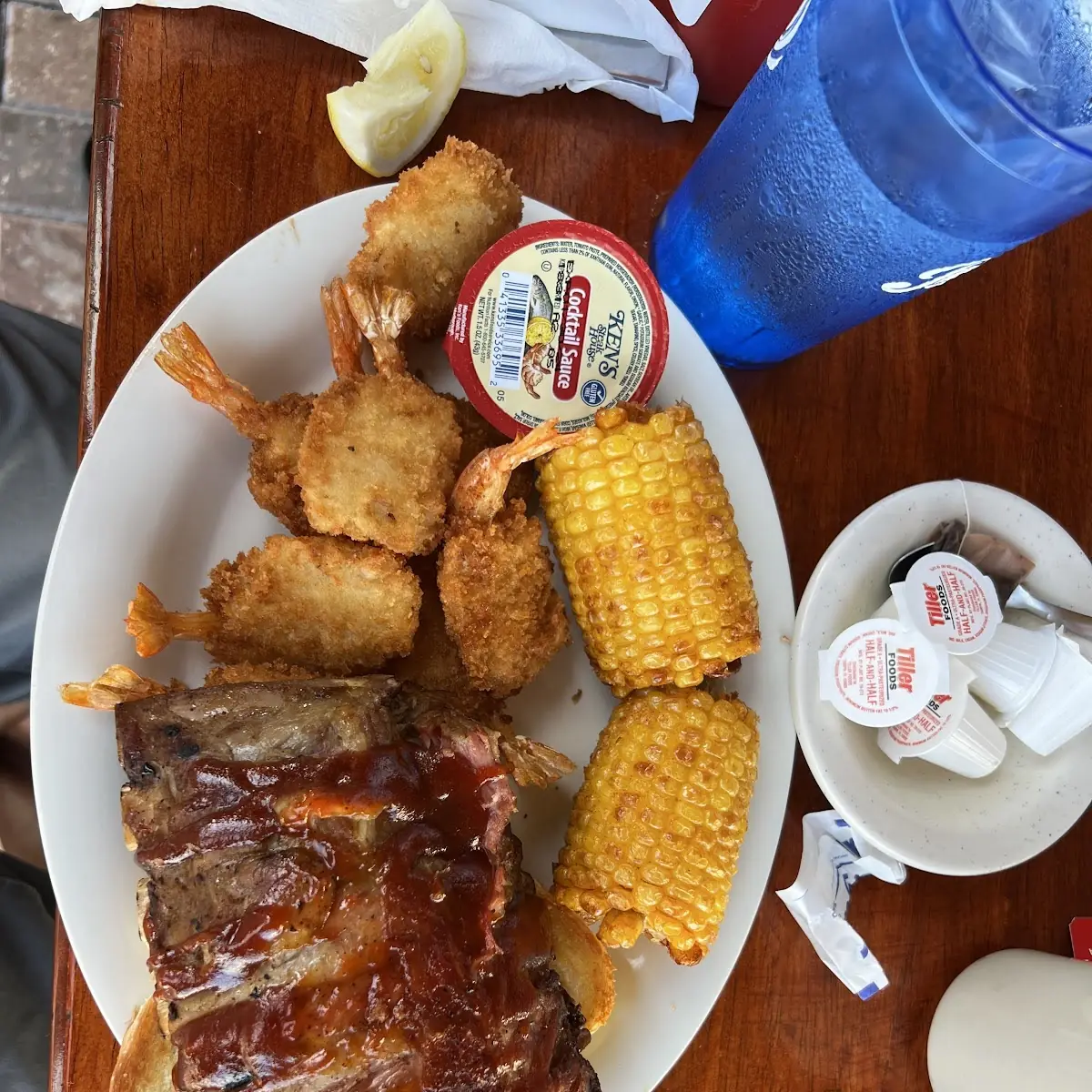 1 2 Baby Back Ribs & Fried Shrimp