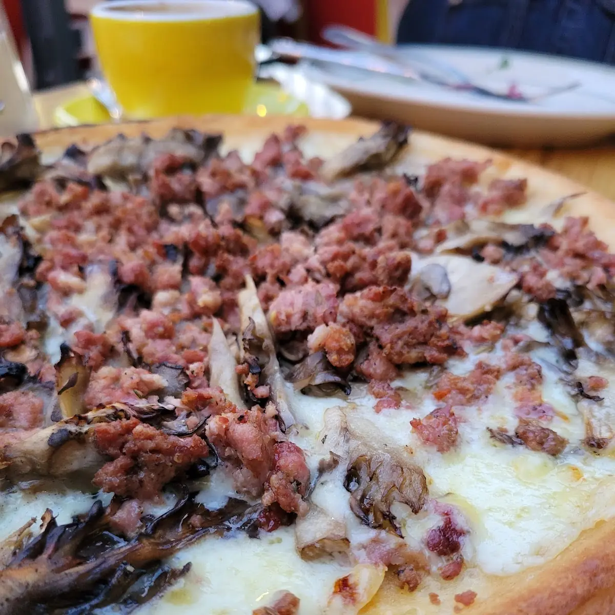 Funghi Pizza with Fennel Sausage