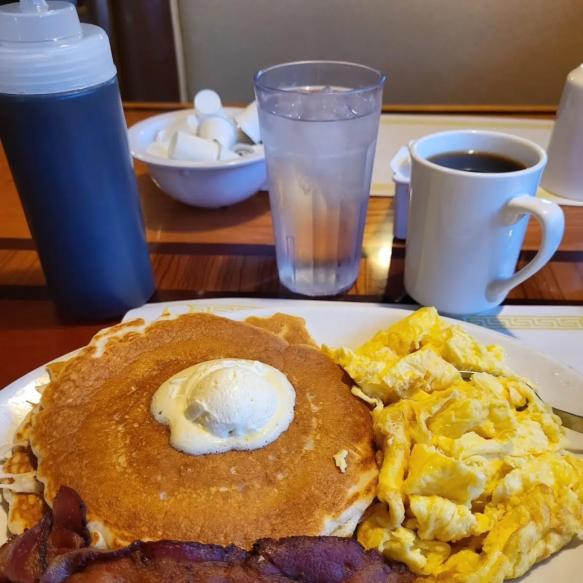 Two Eggs Any Style with Pancakes