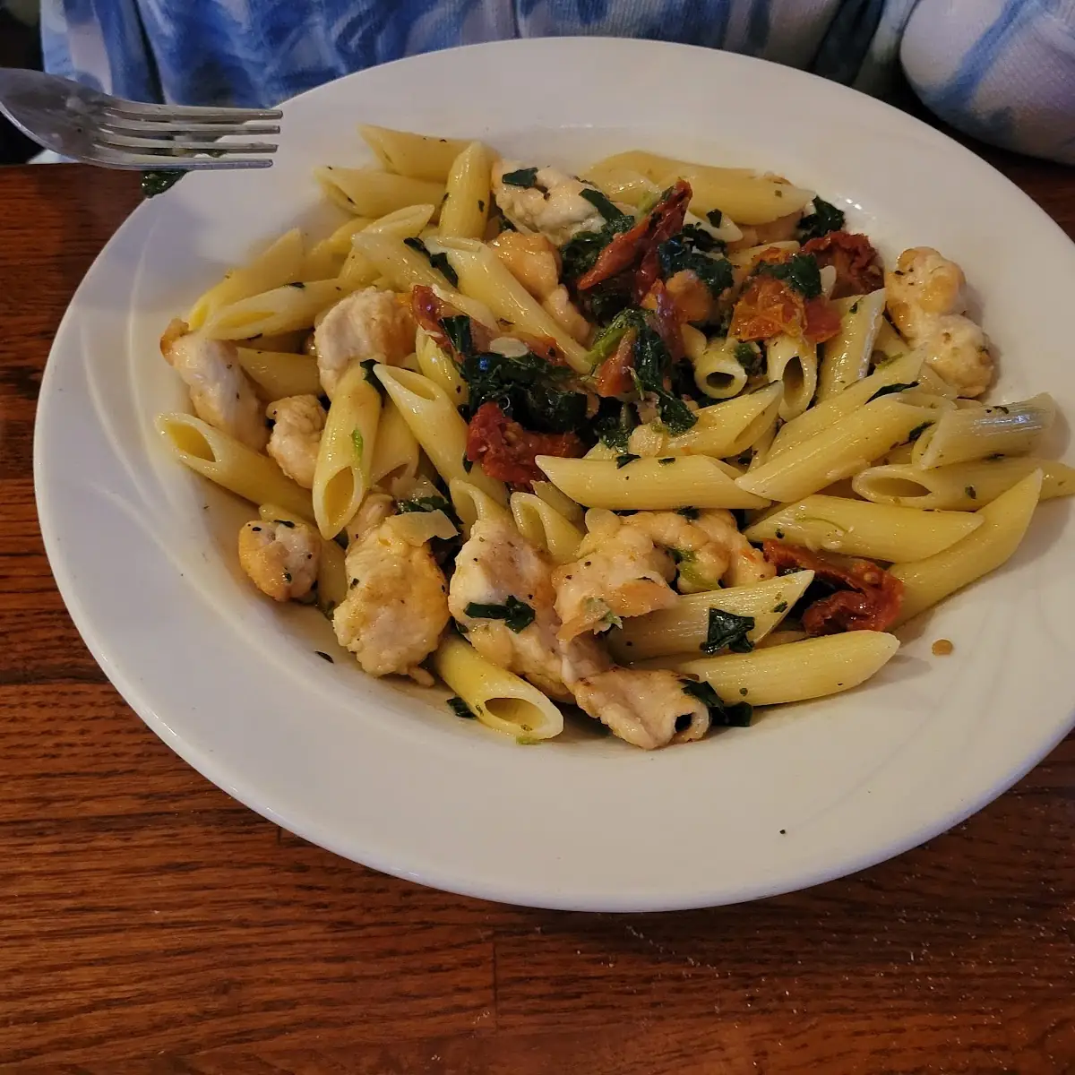 Chicken Pasta Sun Dried Tomatos and Spinach