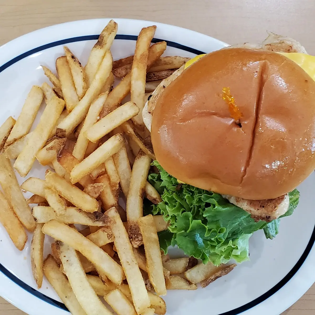 Chicken Burger and Fries