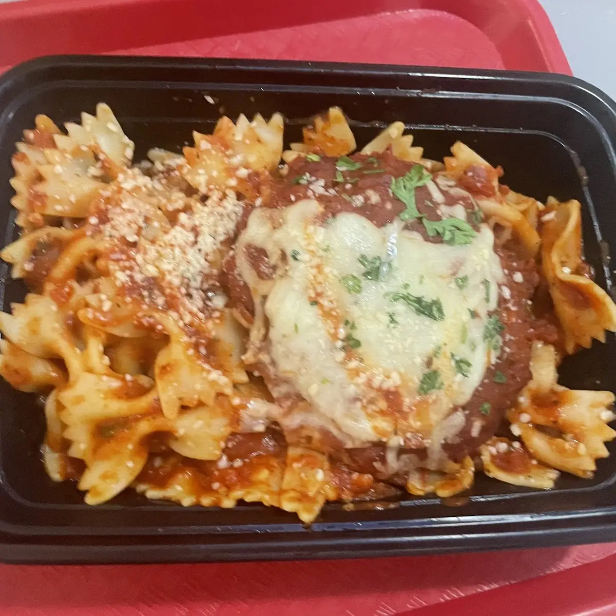 Chicken Parmesan with Bow Tie Pasta