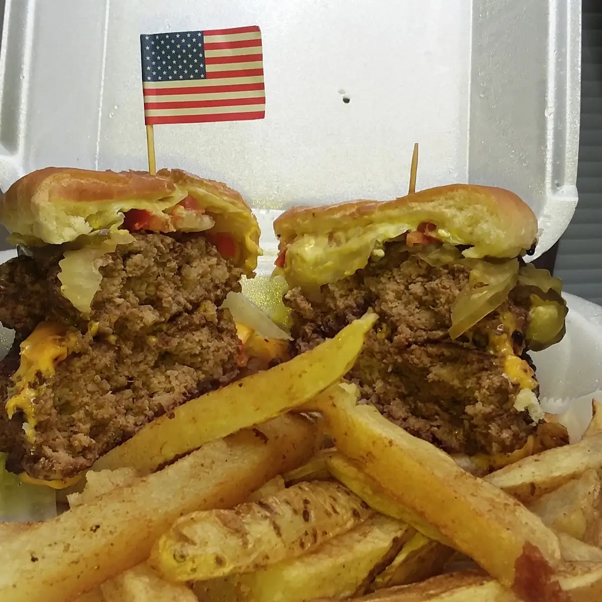 Double Cheeseburger and Home Cut Fries