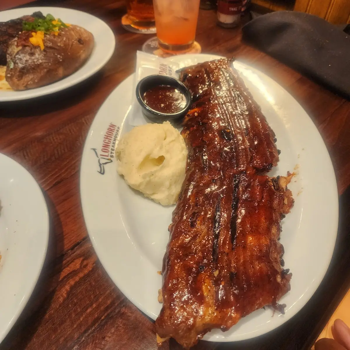 Full Rack BBQ Ribs w Mashed Potatoes & Corn on the Cob