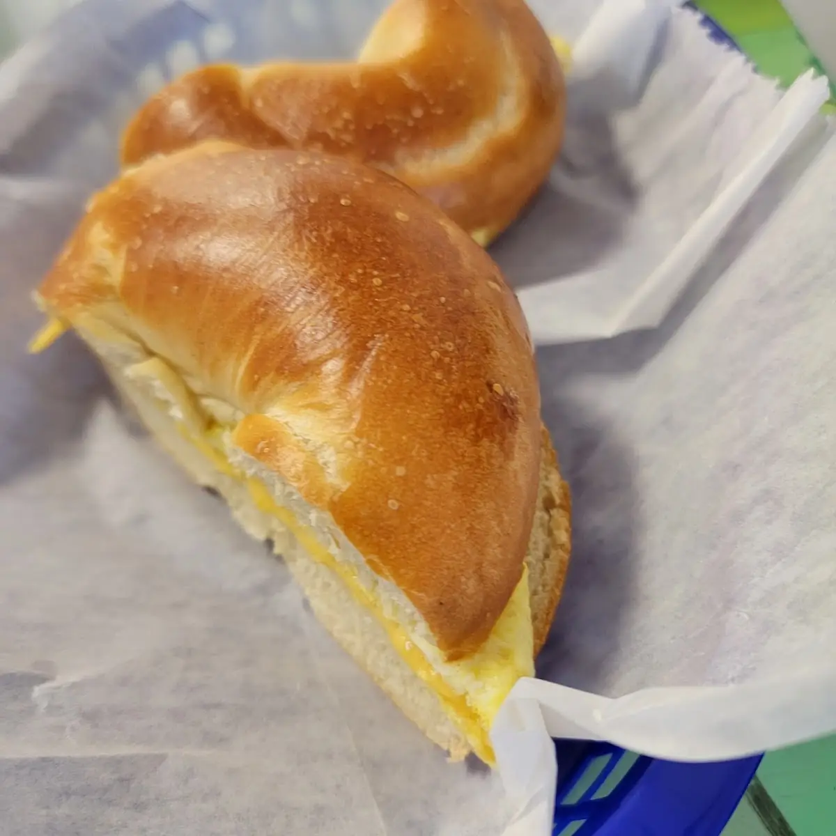 Egg and Cheese on Plain Bagel