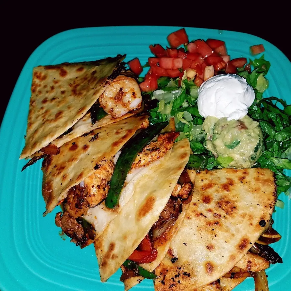 Chicken Quesadilla and Grilled Vegetables