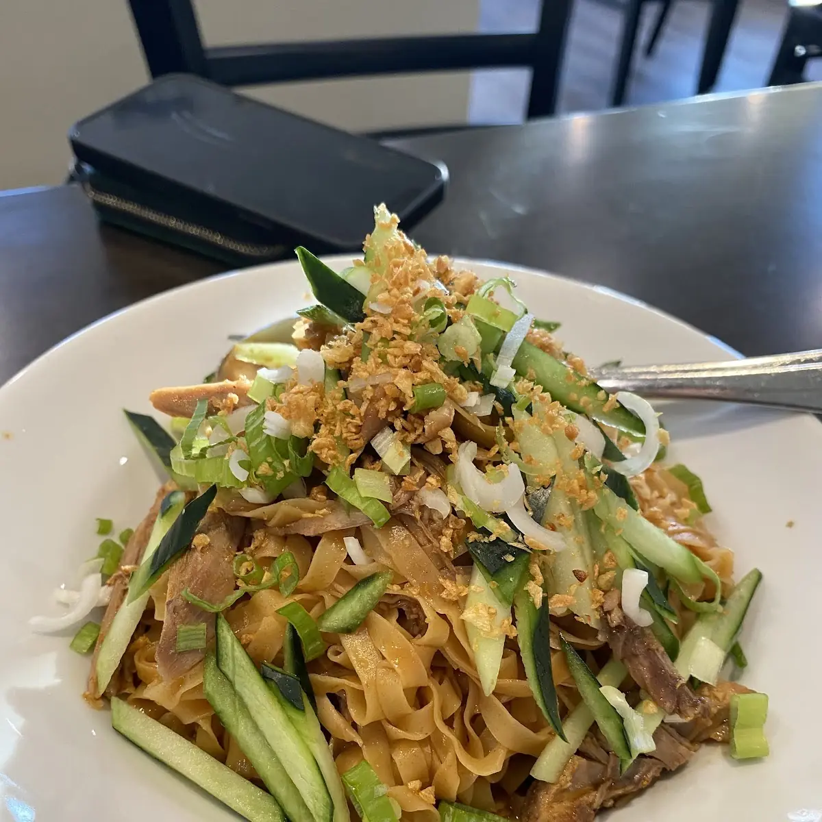 Burmese Garlic Noodles with Roasted Duck
