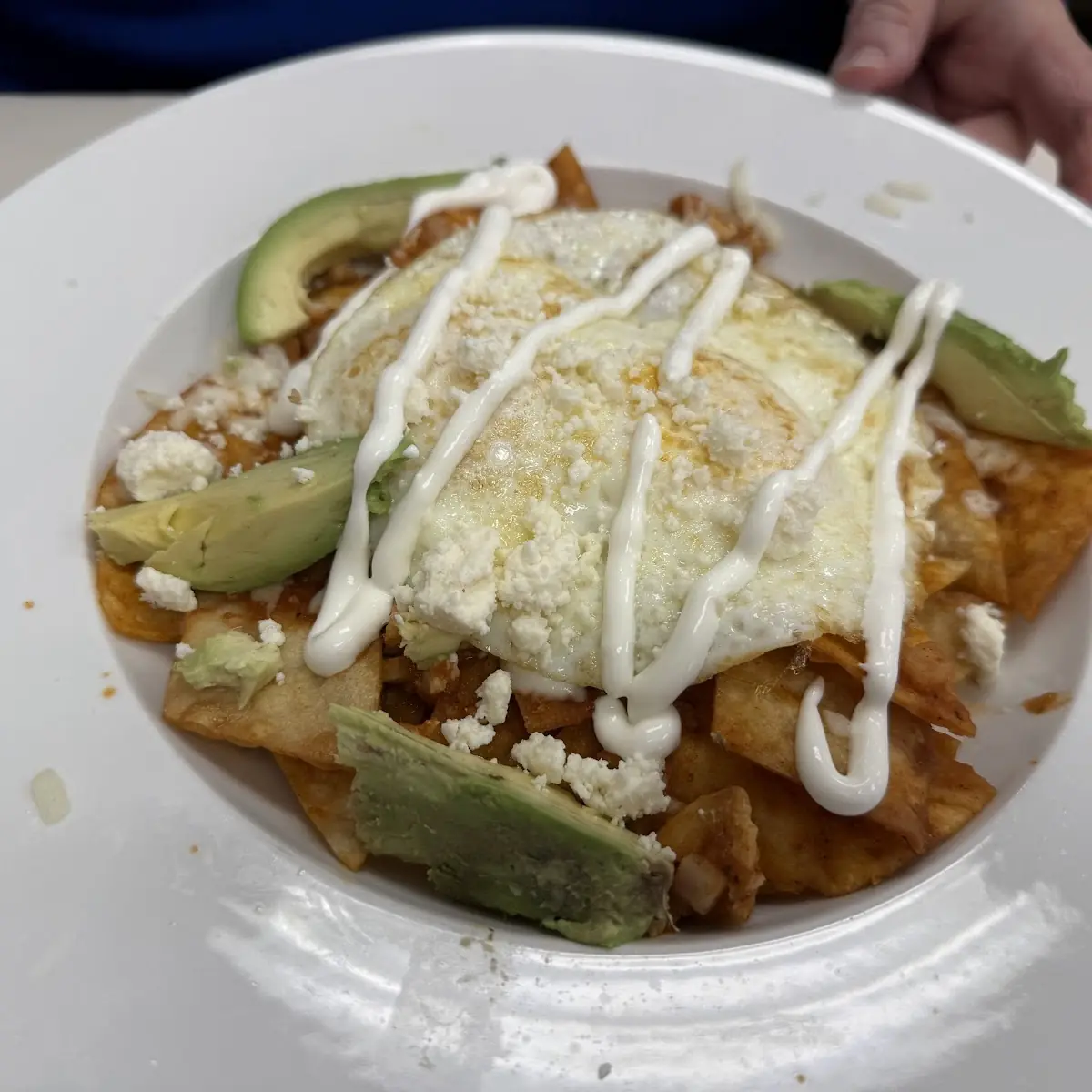 Chilaquiles with Red Sauce