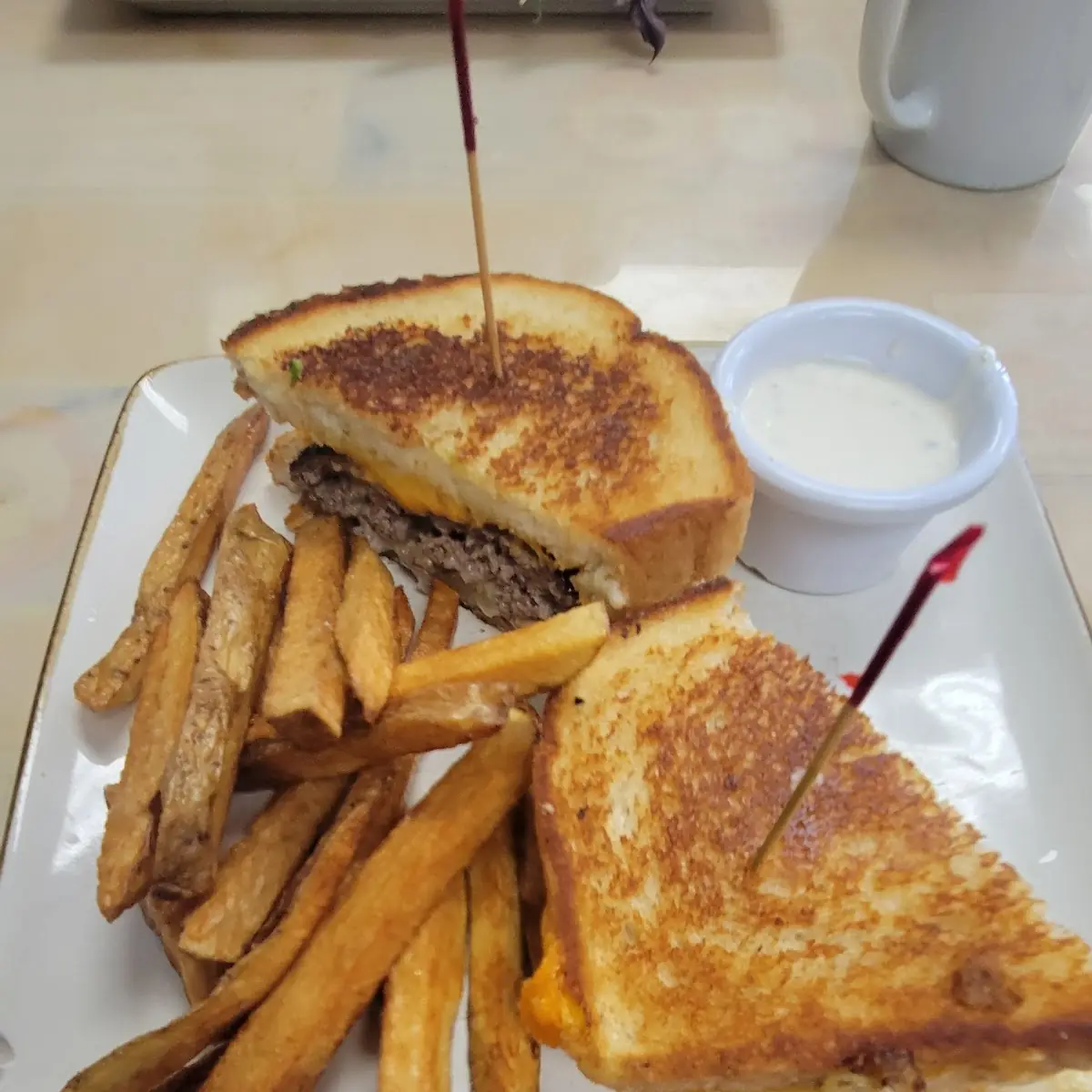 Patty Melt and Fries