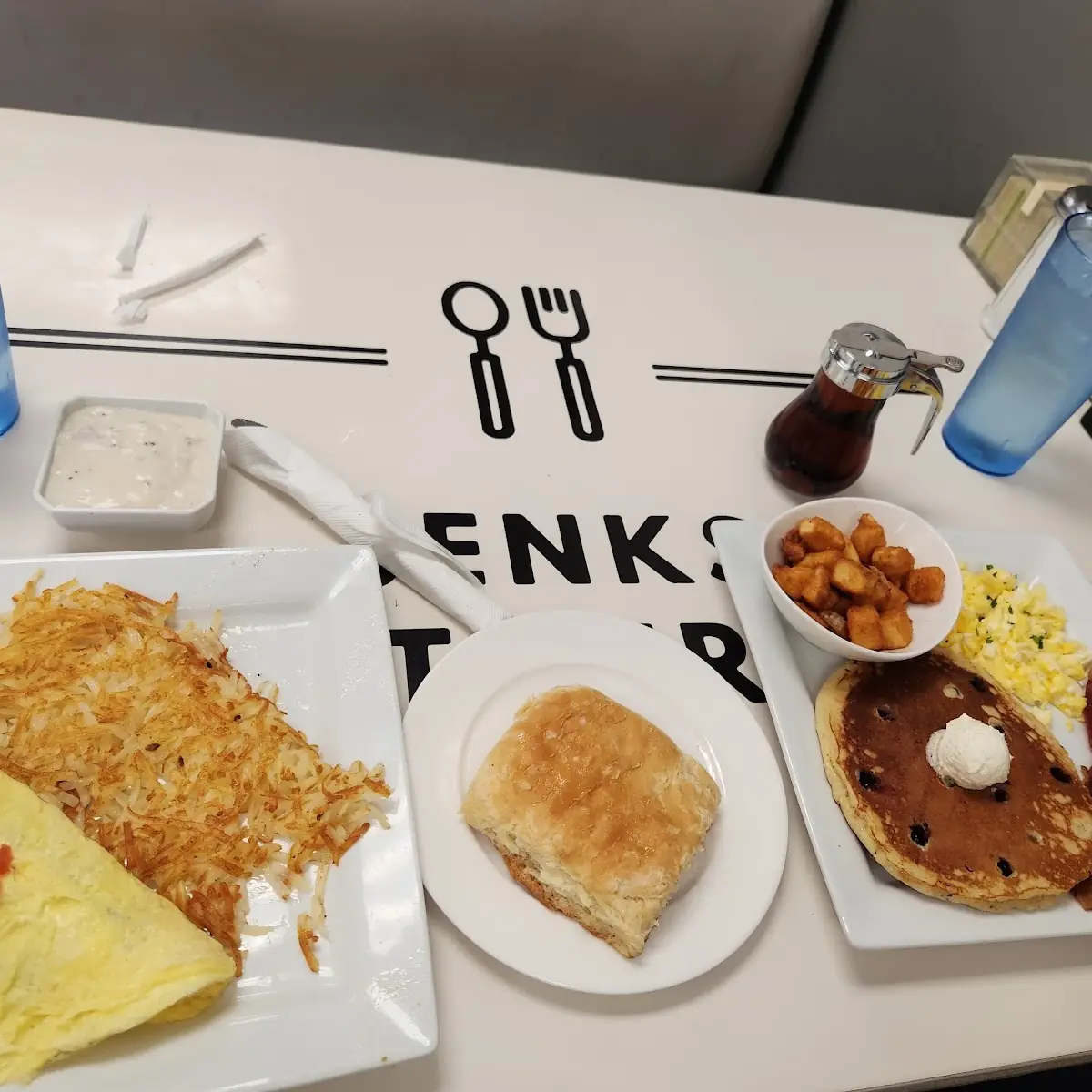 Trojan Breakfast with Blueberry Pancake