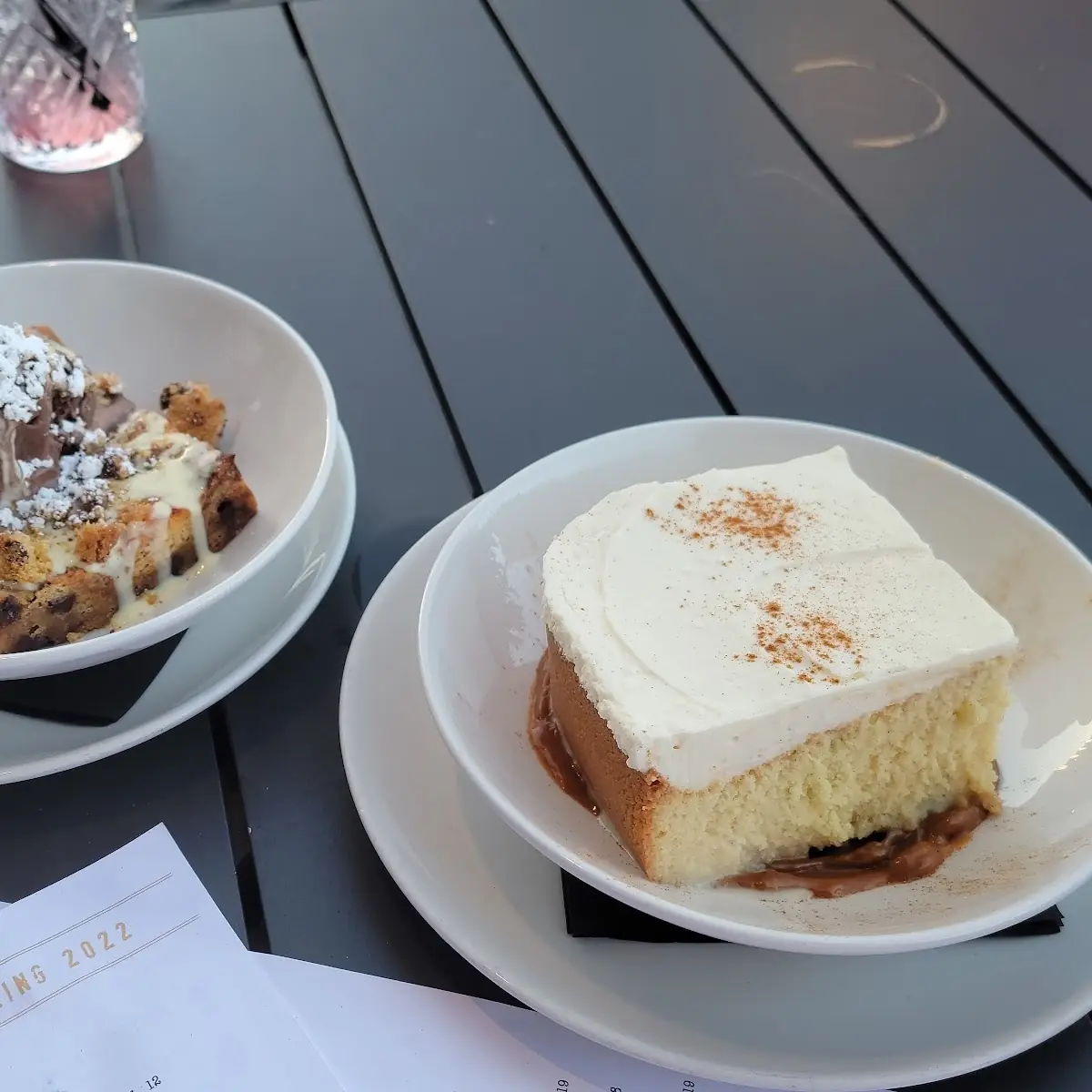 Bread Pudding and Tres Leches Cake