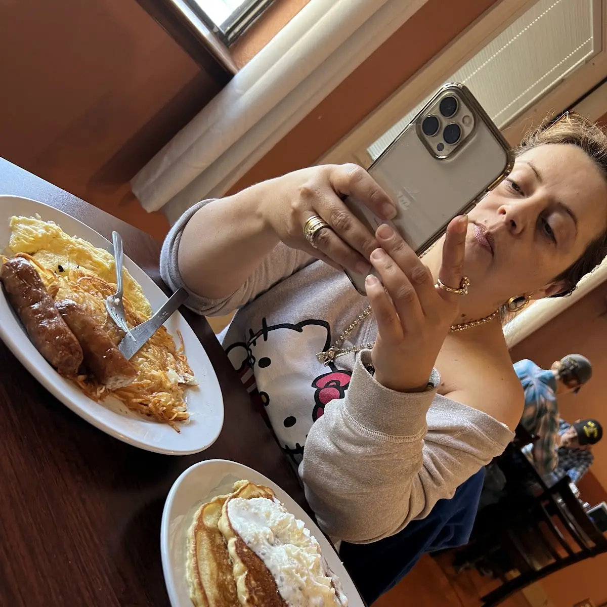 Pankekes Y Huevos Revueltos