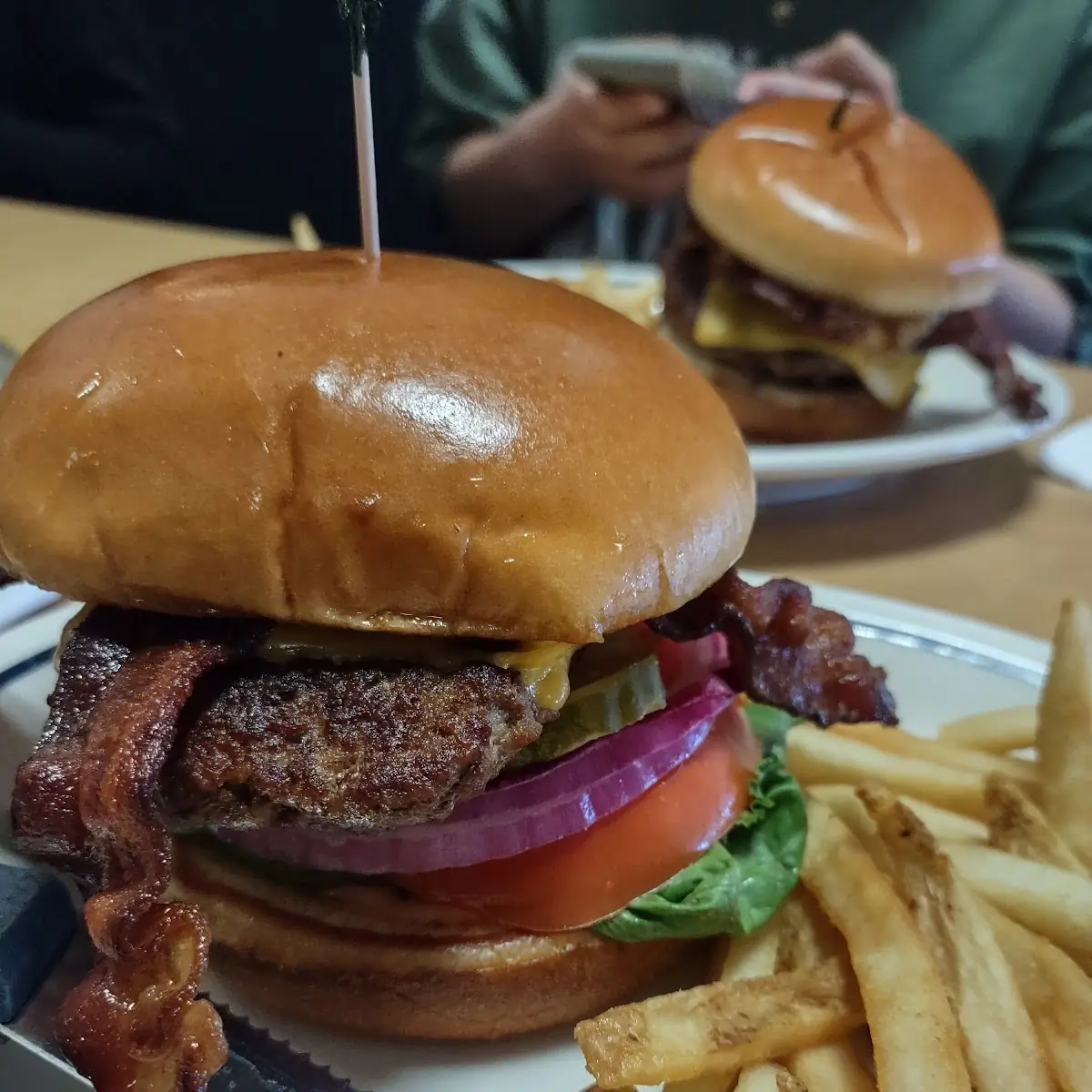 The Classic with Bacon Burger and Fries