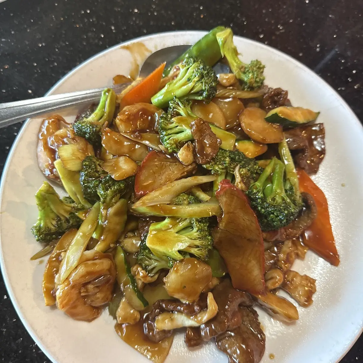 Triple Delight with Garlic Sauce
