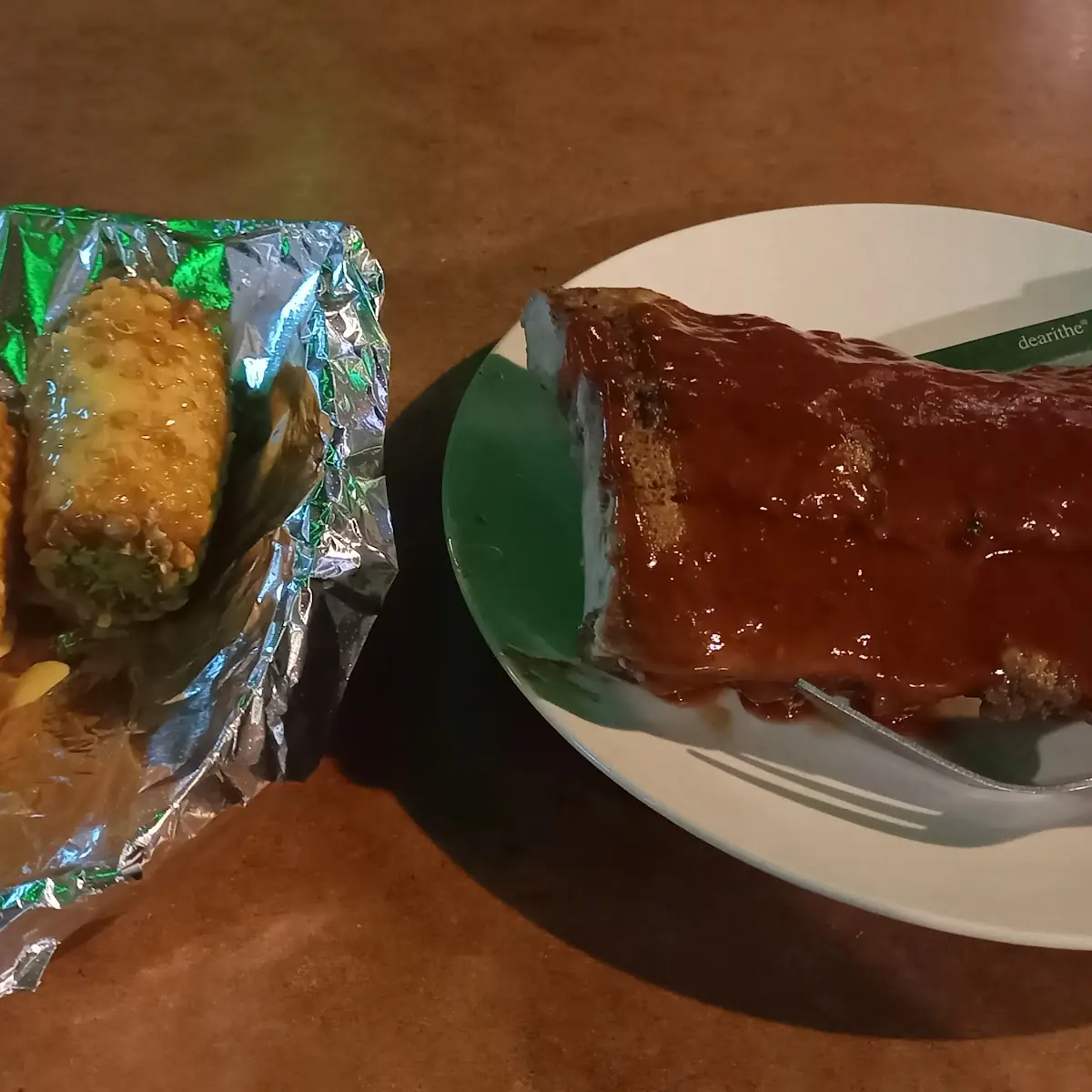 Half Rib Rack and Deep Fried Corn