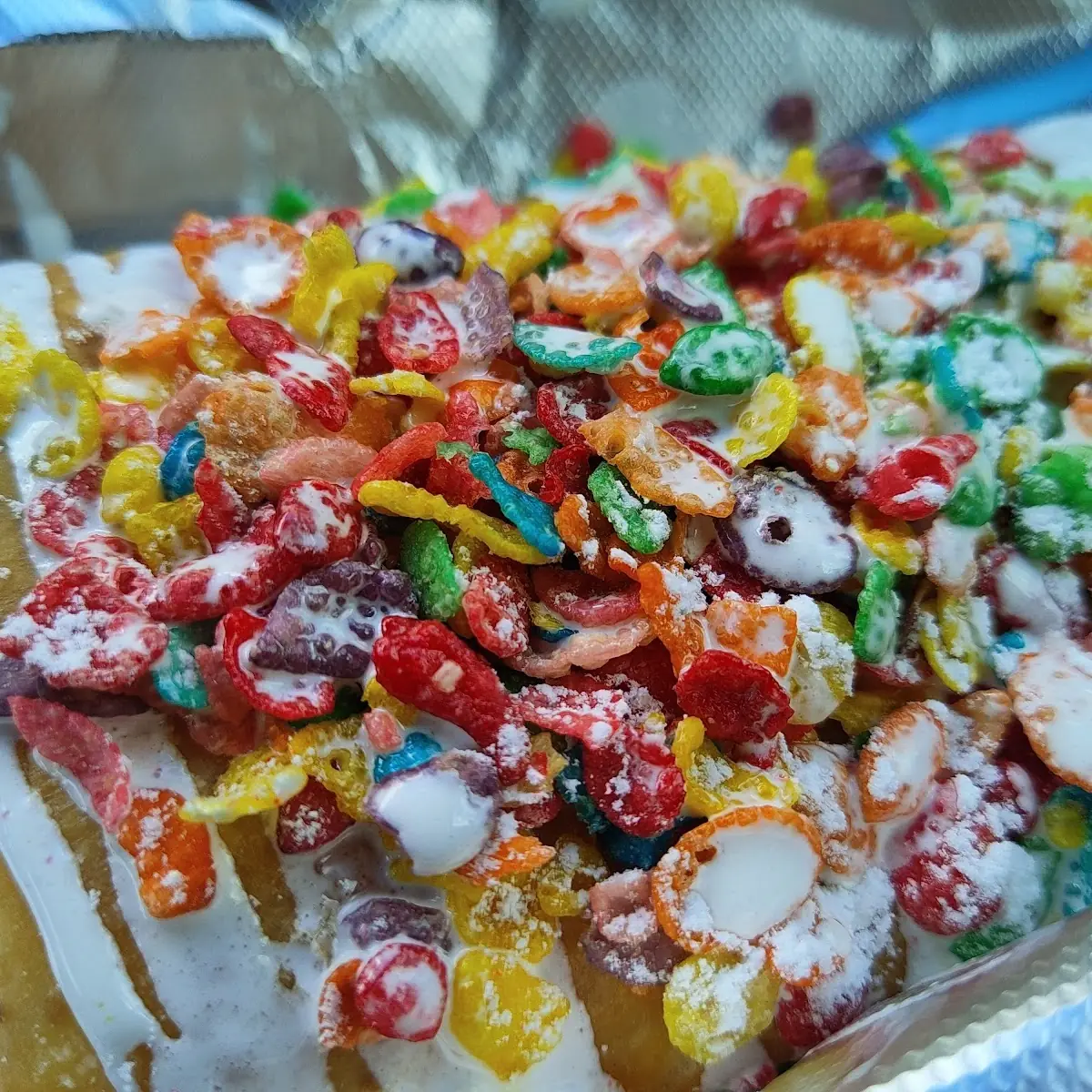 Fruity Pebbles Cheesecake Chimichanga