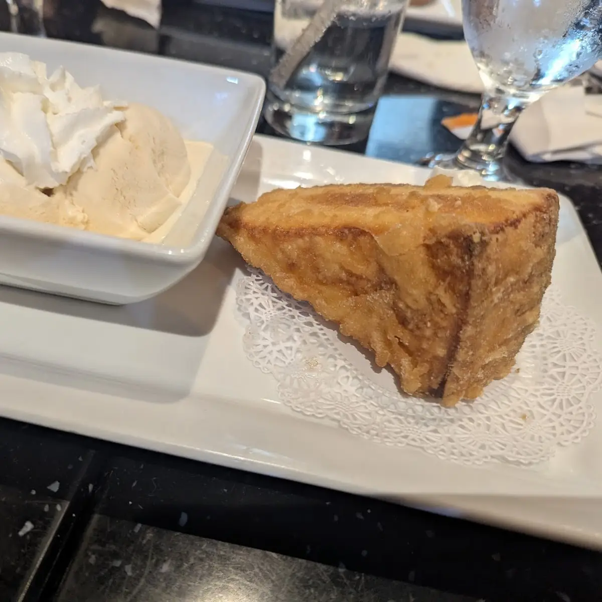 Fried Cheesecake with Vanilla Ice Cream