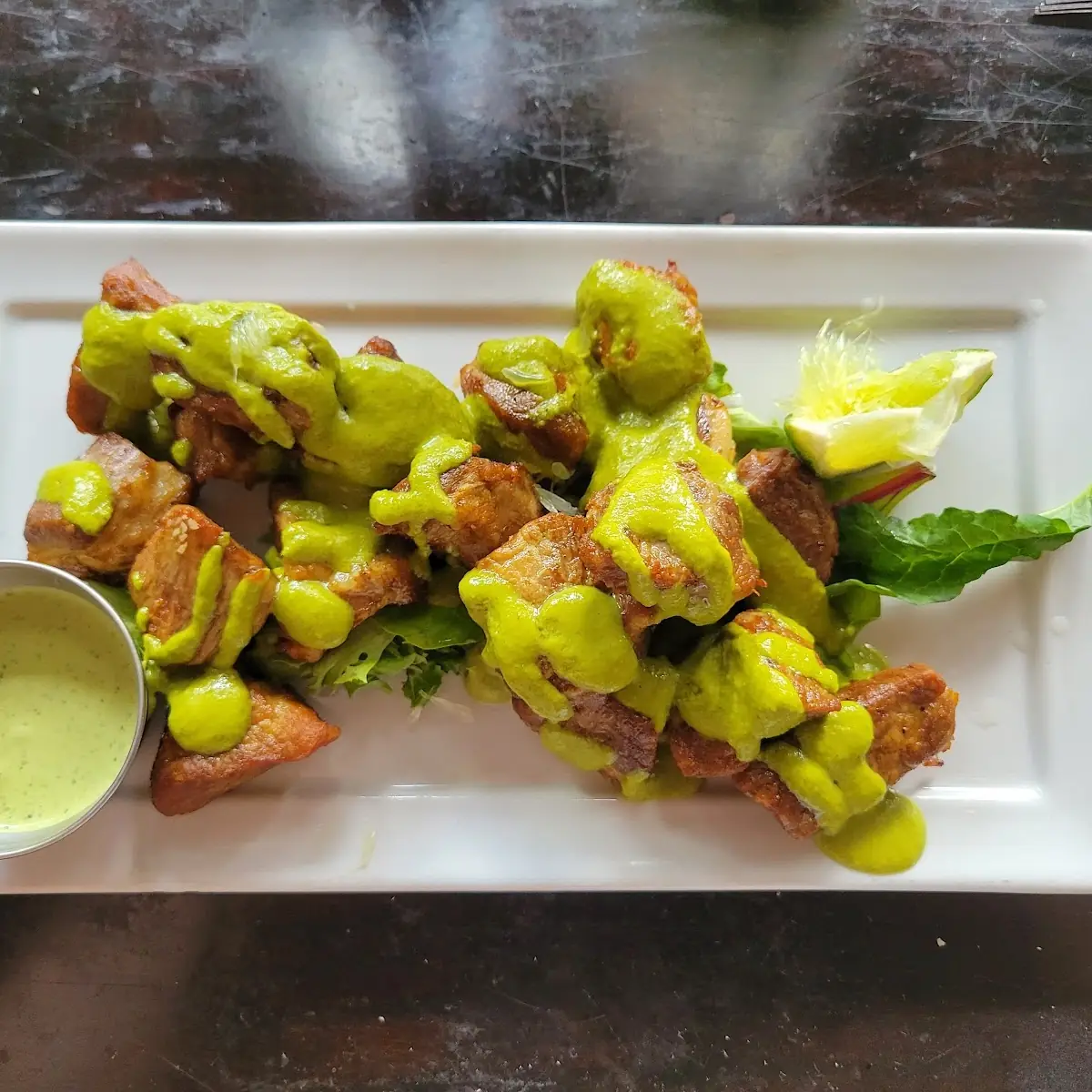 Mojito Shrimp & Fried Tomatillos