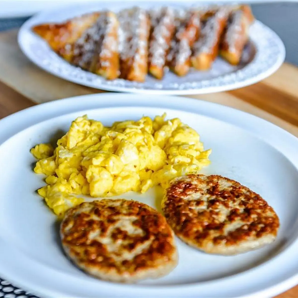 French Toast w Meat and Two Eggs