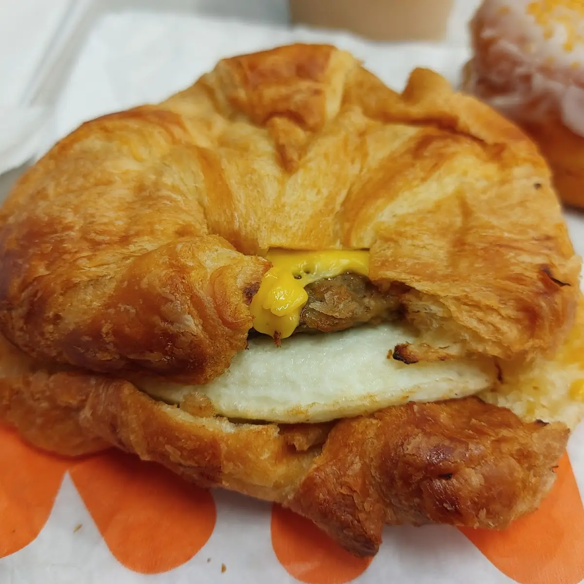 Sausage Egg & Cheese Croissant Sandwich